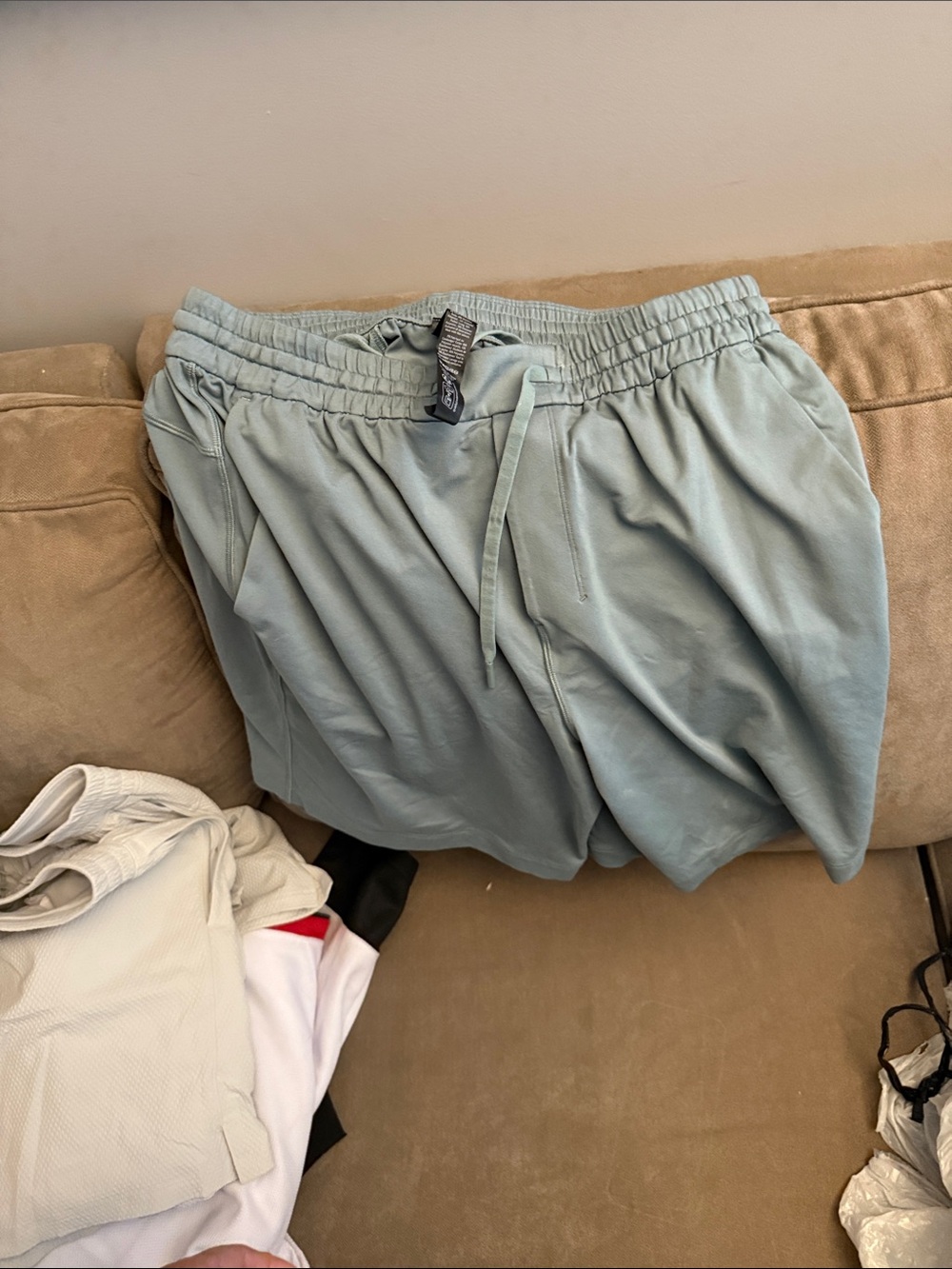 lululemon athletica Men's Sage Green Athletic Drawstring Shorts